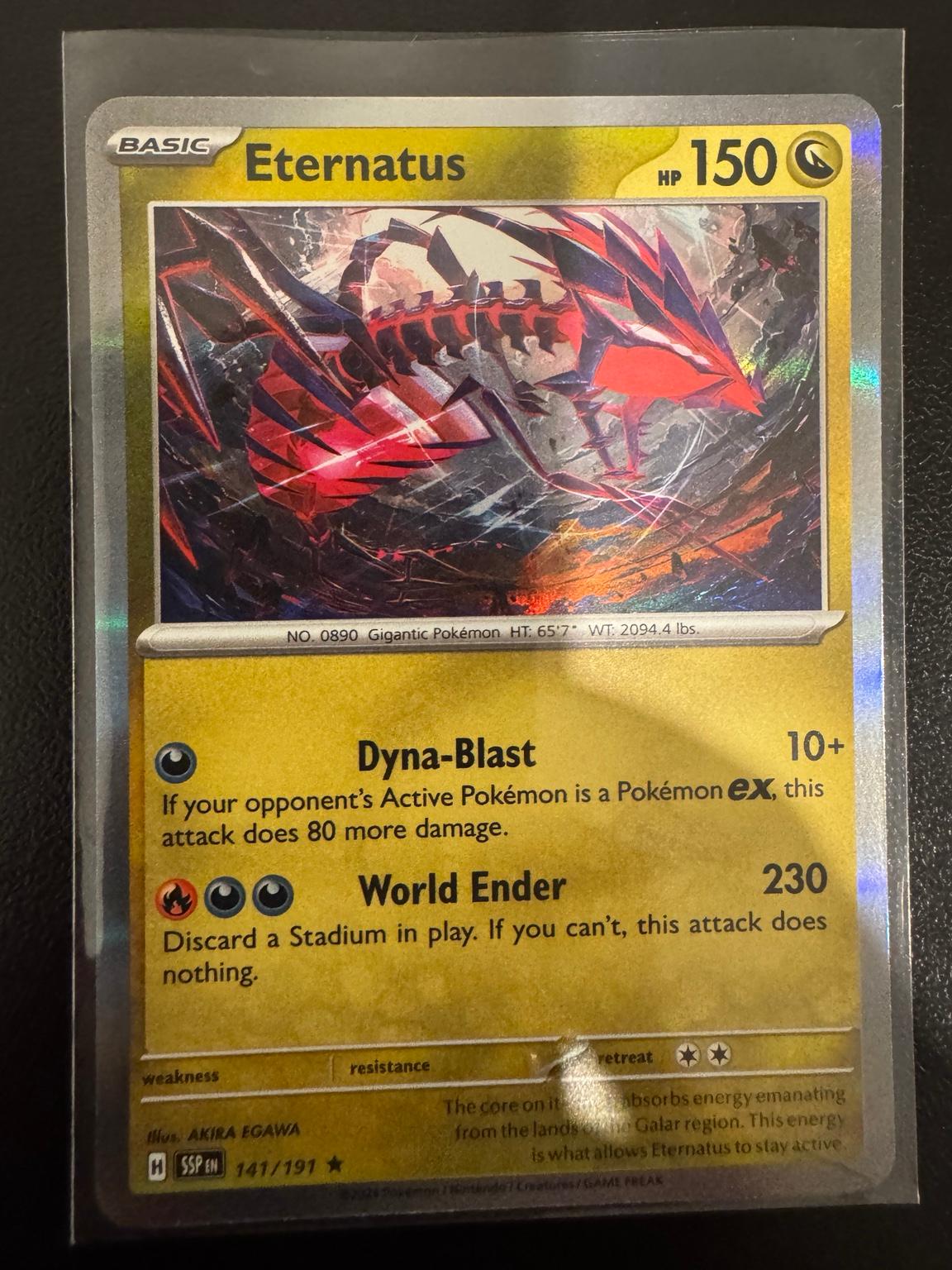 Pokémon Eternatus 141/191 Holo Rare – Surging Sparks NM card photo