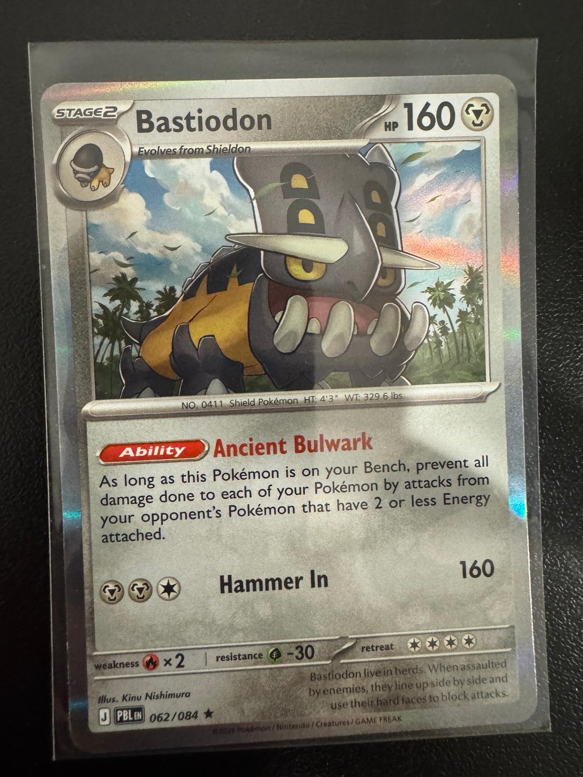 Pokémon Bastiodon 062/084 Holo Rare – Pitch Black NM card photo