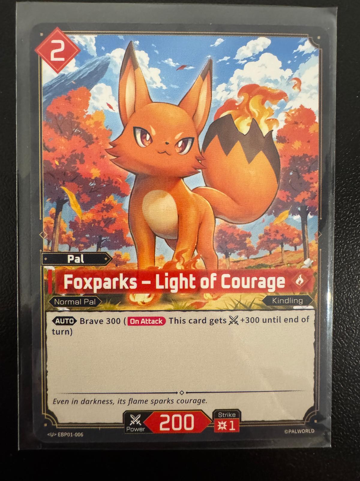 Foxparks – Light of Courage EBP01-006 Uncommon card from Dawn of Palpagos