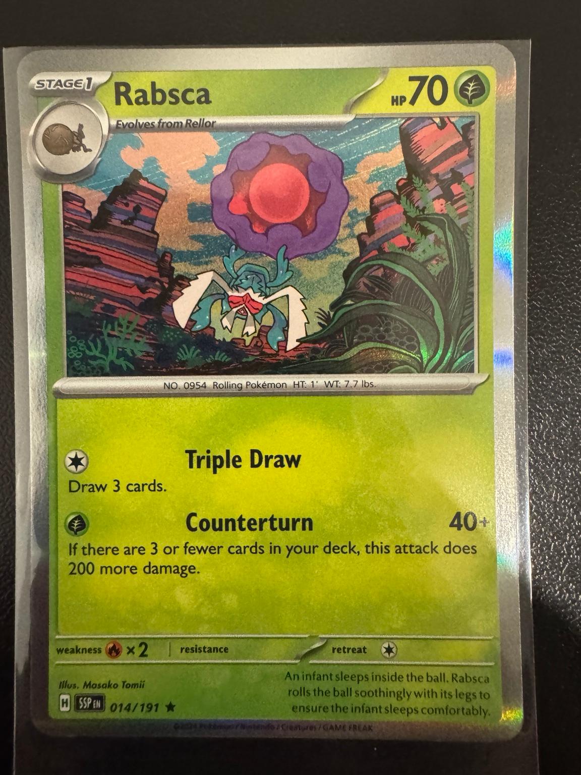 Pokémon Rabsca 014/191 Holo Rare – Surging Sparks NM card photo