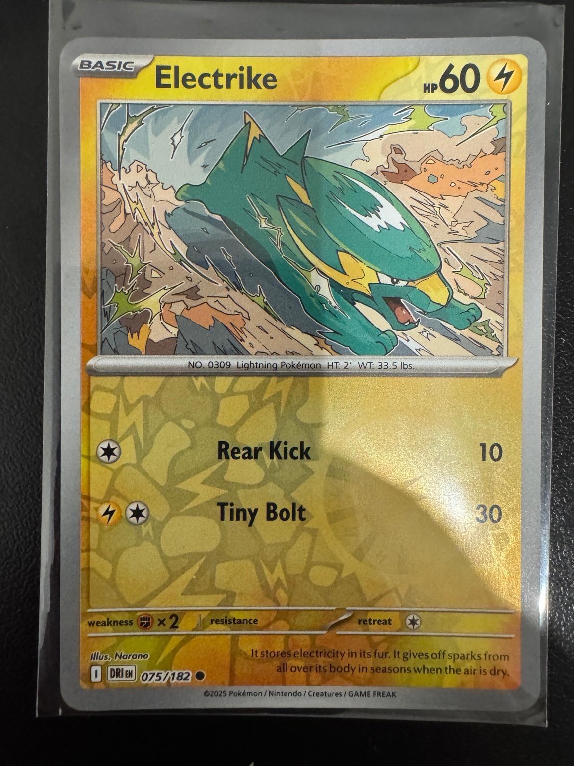 Pokémon Electrike 075/182 Common Reverse Holo – Destined Rivals NM card photo