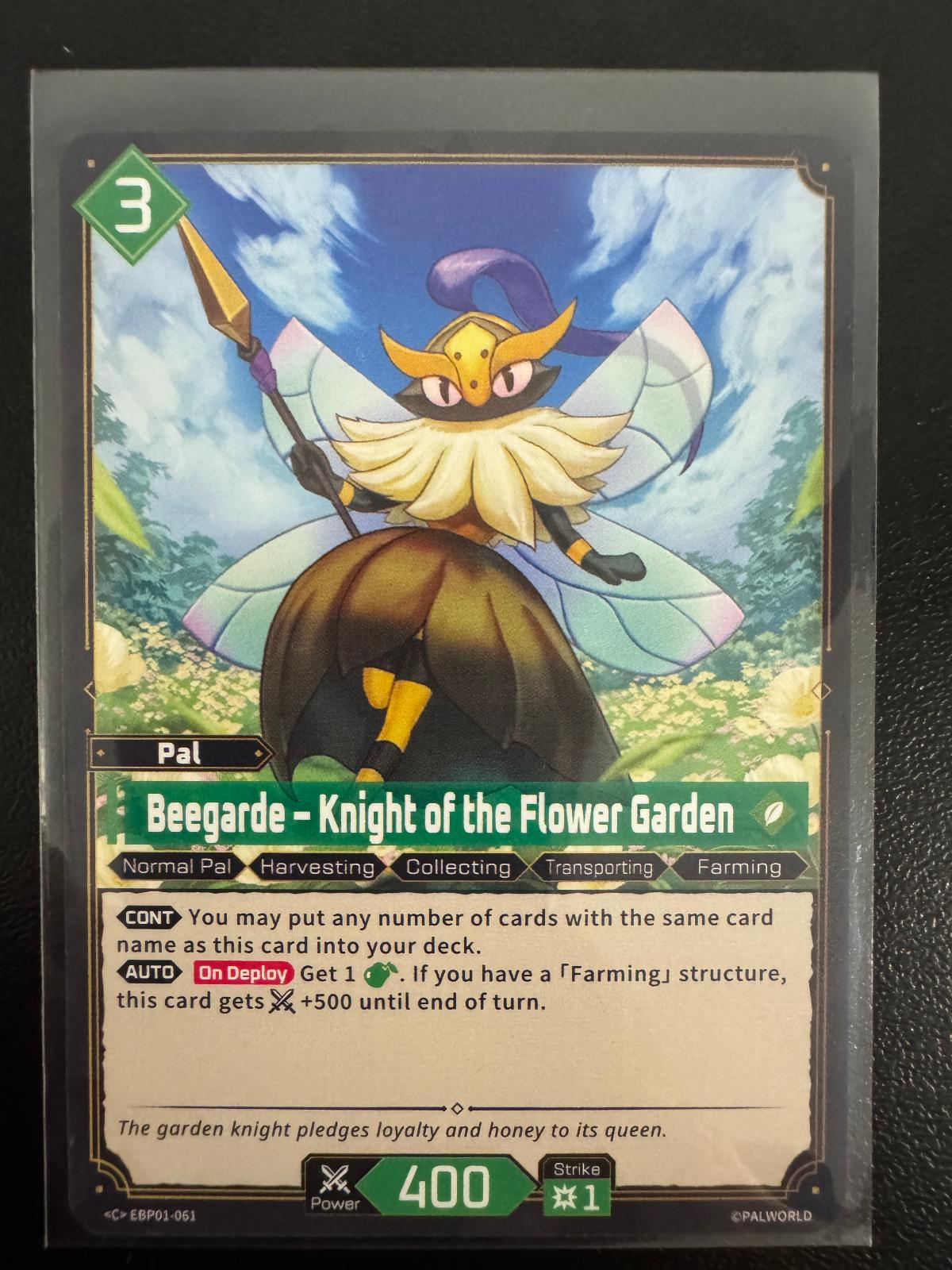 Beegarde – Knight of the Flower Garden EBP01-061 Common card from Dawn of Palpagos