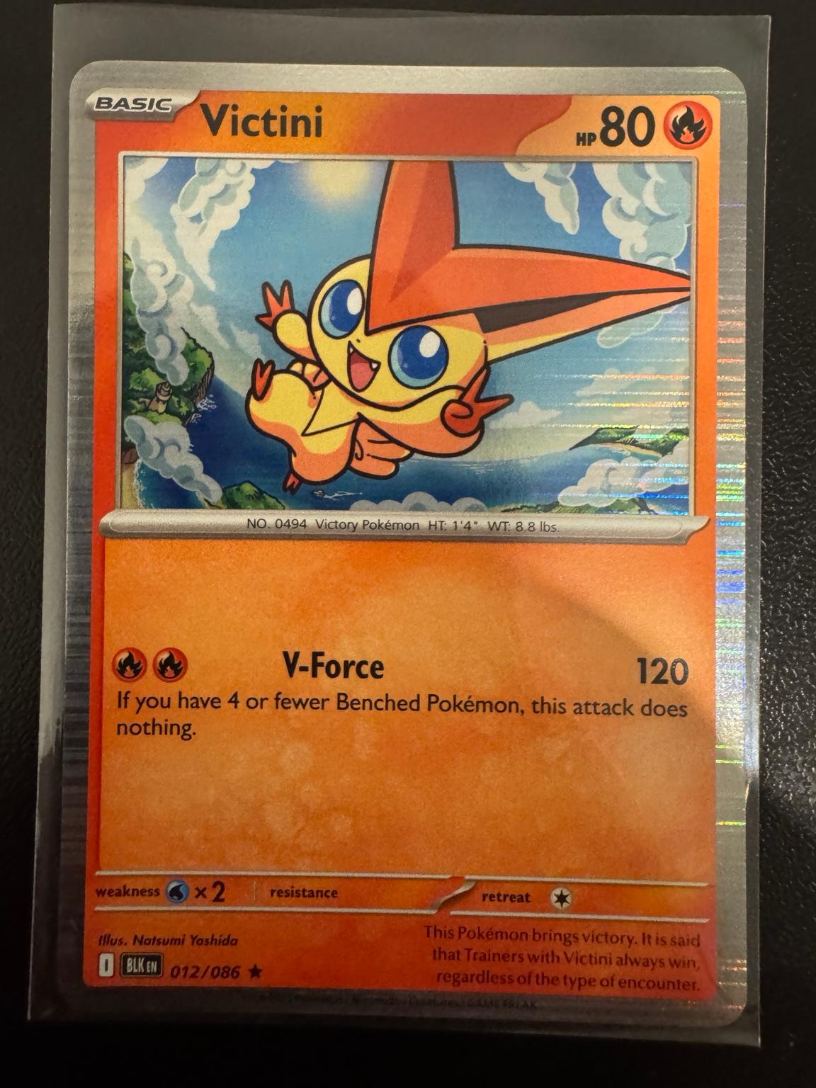 Pokémon Victini 012/086 Holo Rare – Black Bolt NM card photo