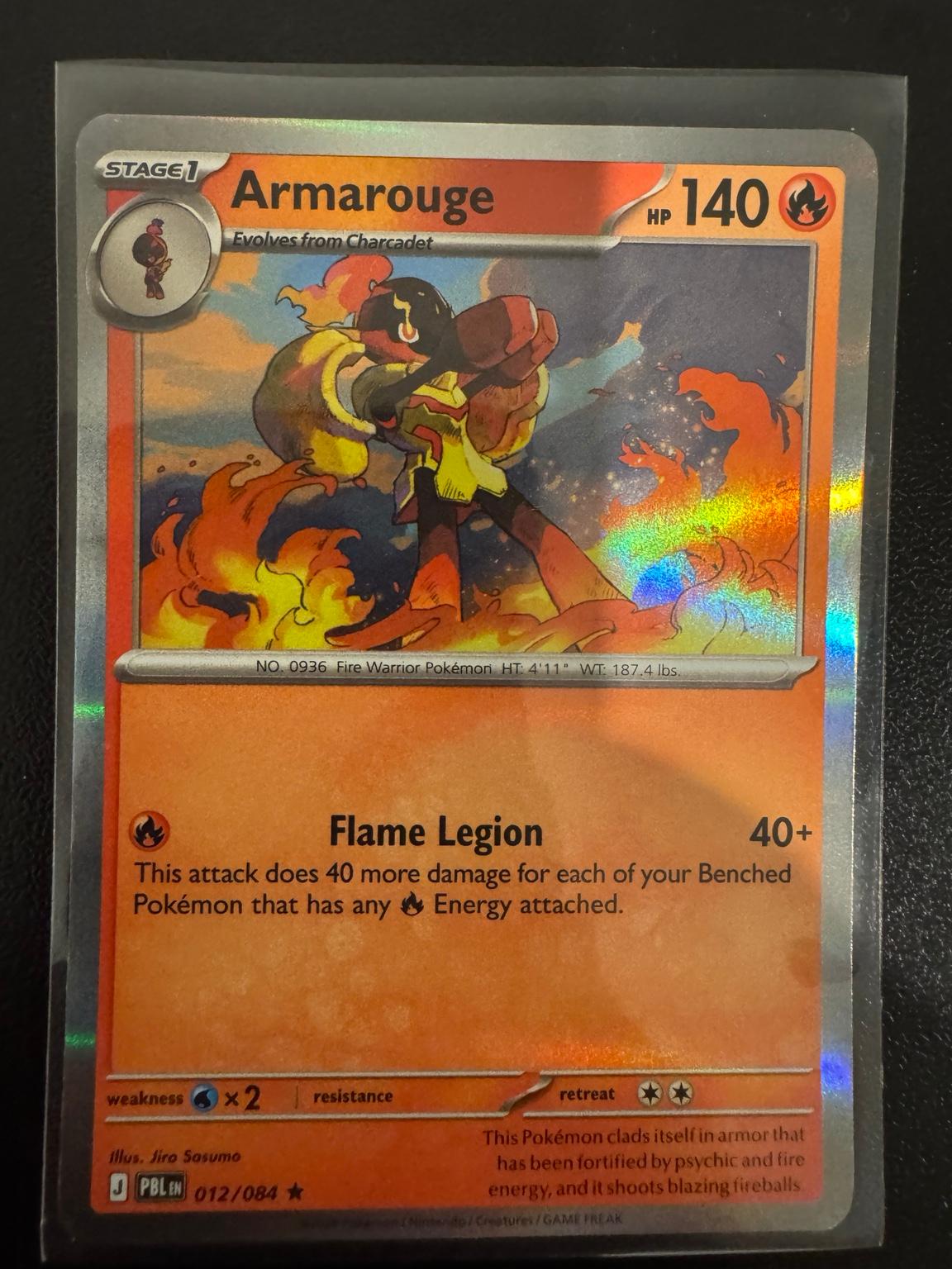 Pokémon Armarouge 012/084 Holo Rare – Pitch Black NM card photo