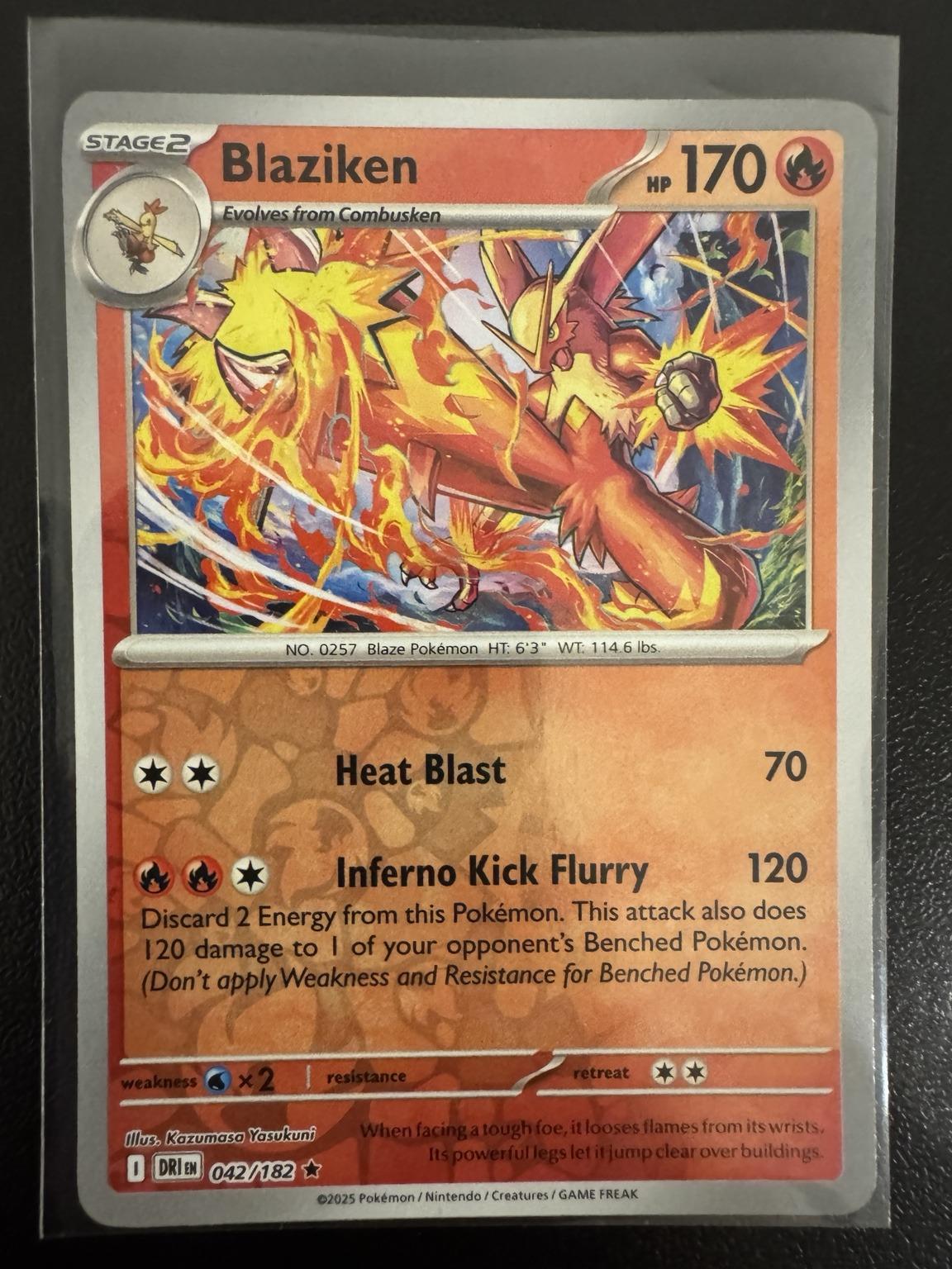 Pokémon Blaziken 042/182 Rare Reverse Holo – Destined Rivals NM card photo