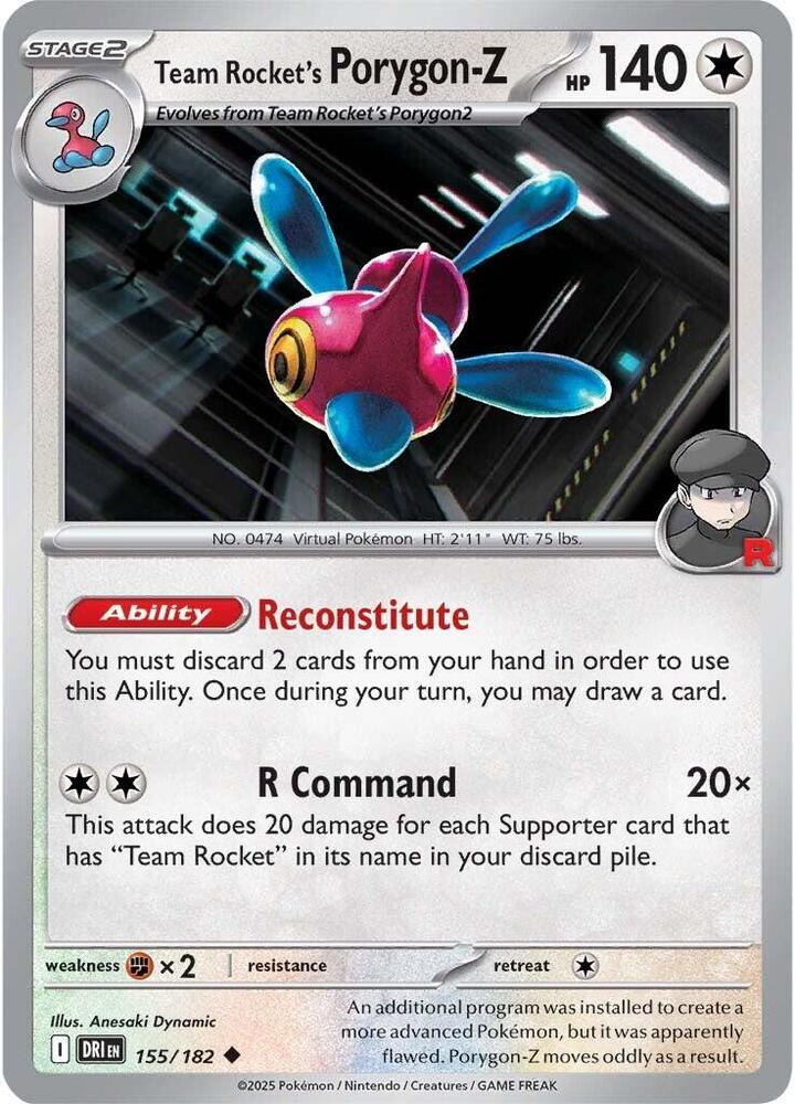 Team Rocket's Porygon-Z 155/182 Reverse Holo from Destined Rivals