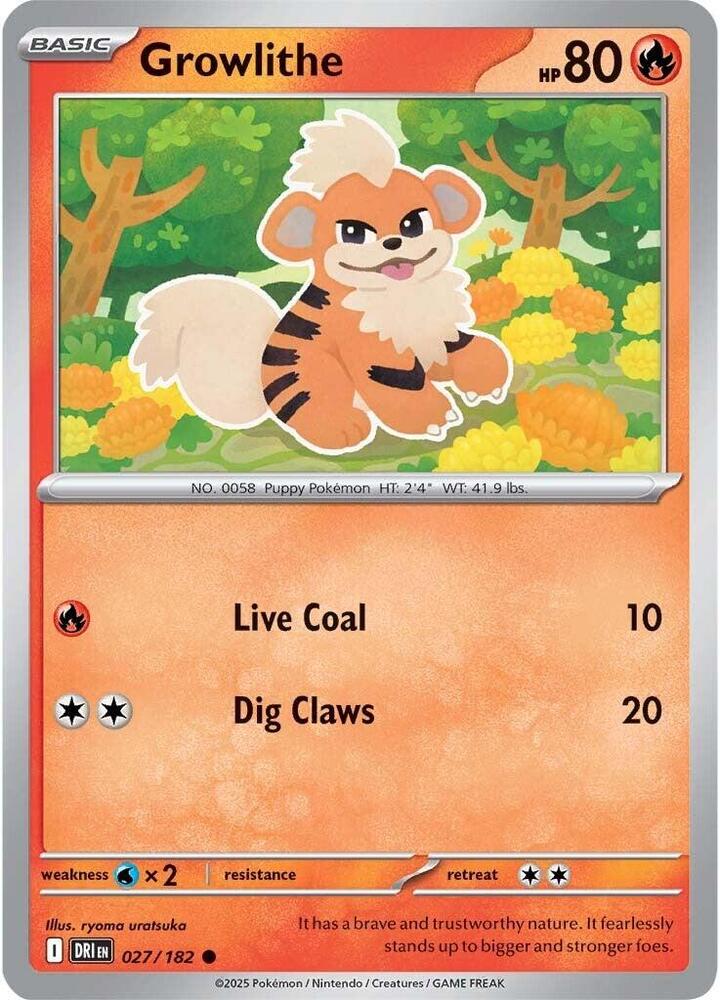 Growlithe 027/182 Reverse Holo from Destined Rivals