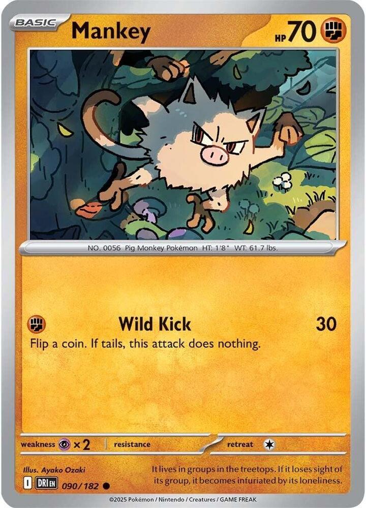 Mankey 090/182 Reverse Holo from Destined Rivals