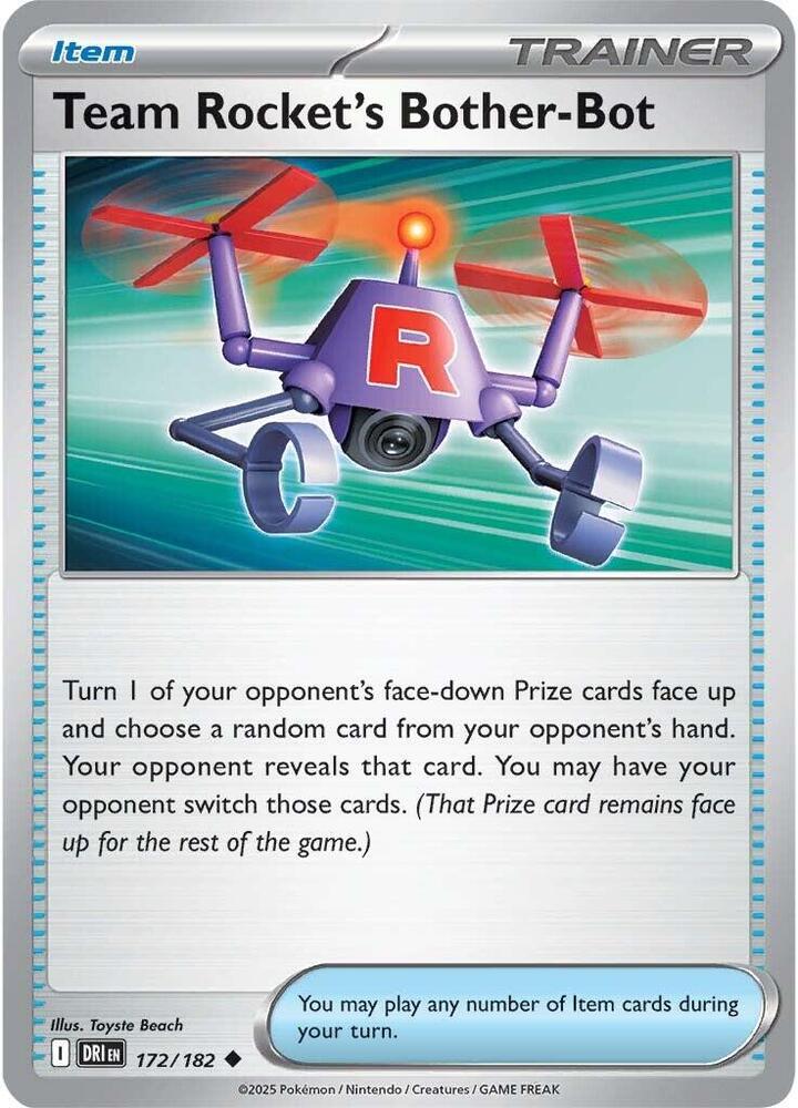 Team Rocket's Bother-Bot 172/182 Reverse Holo from Destined Rivals
