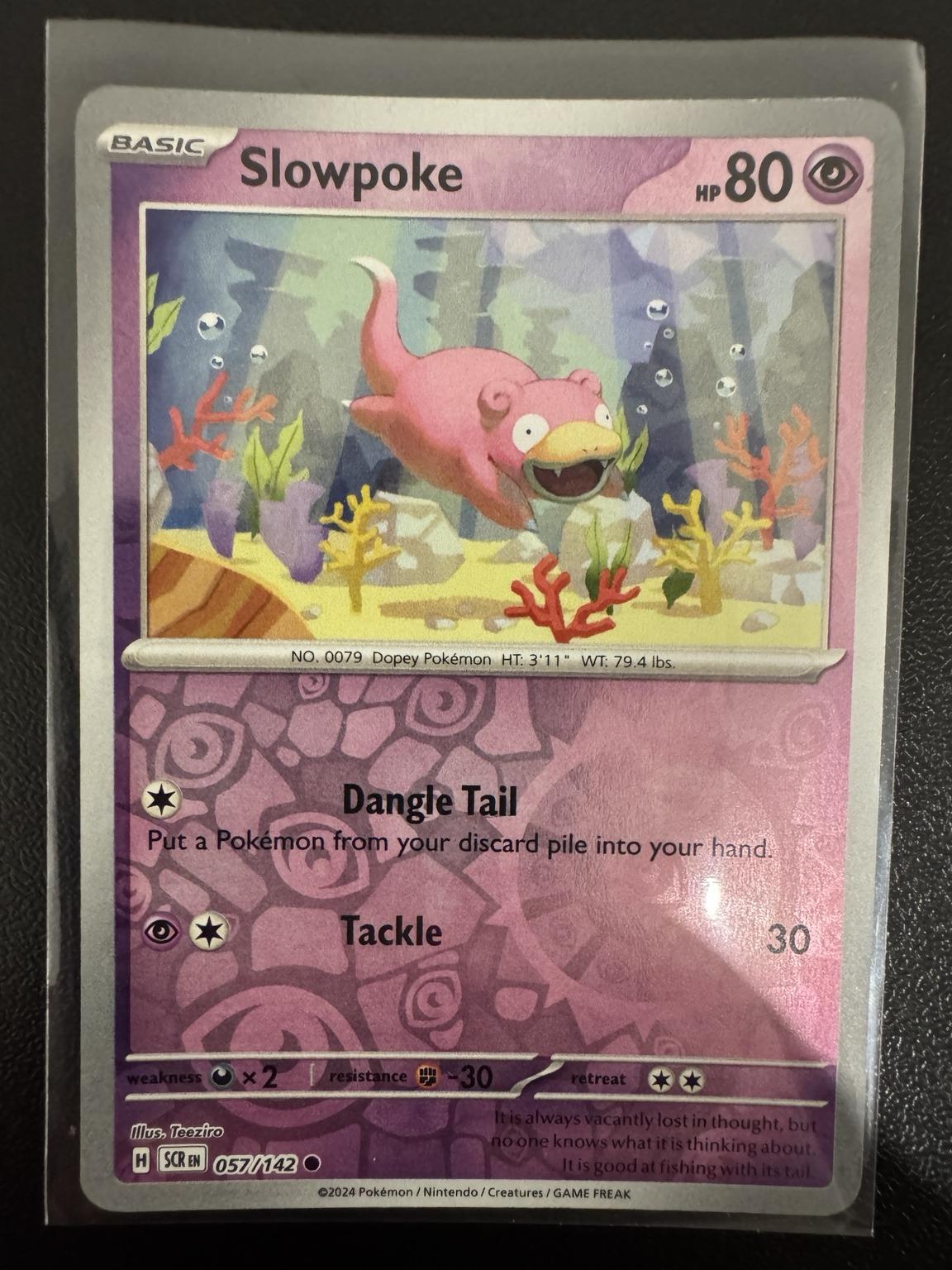Pokémon Slowpoke 057/142 Common Reverse Holo – Stellar Crown NM card photo