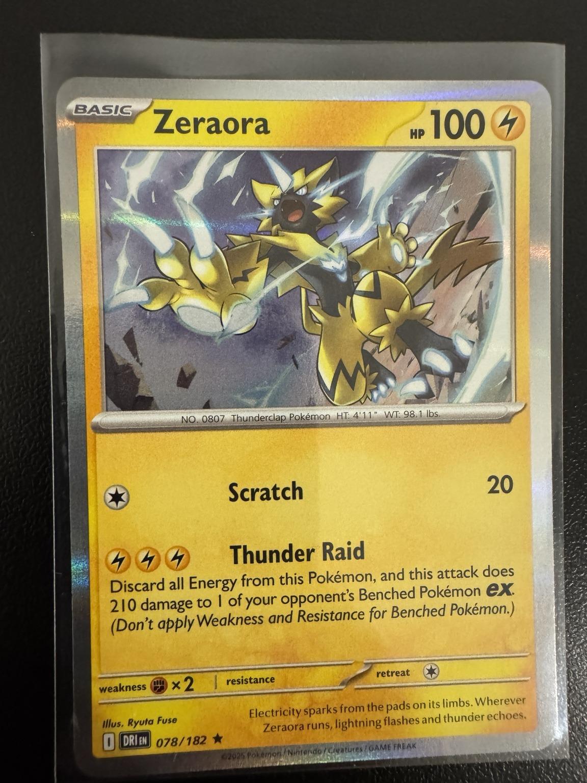 Pokémon Zeraora 078/182 Holo Rare – Destined Rivals NM card photo
